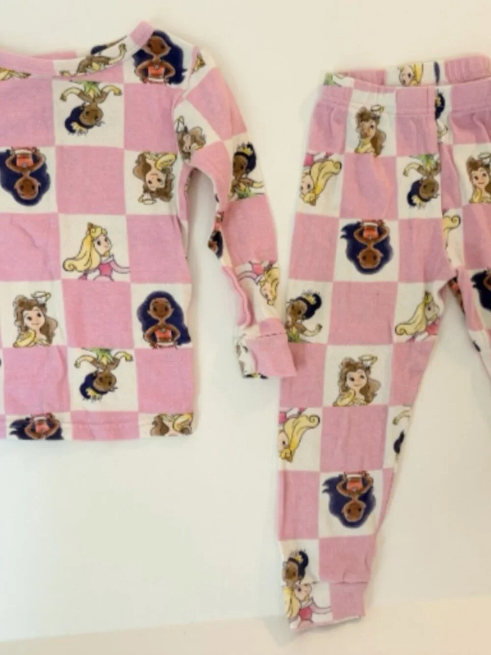 Disney Princess Pajama Set Lot 4 Girls 4T Pink Mix & Match 100% Cotton Sleepwear